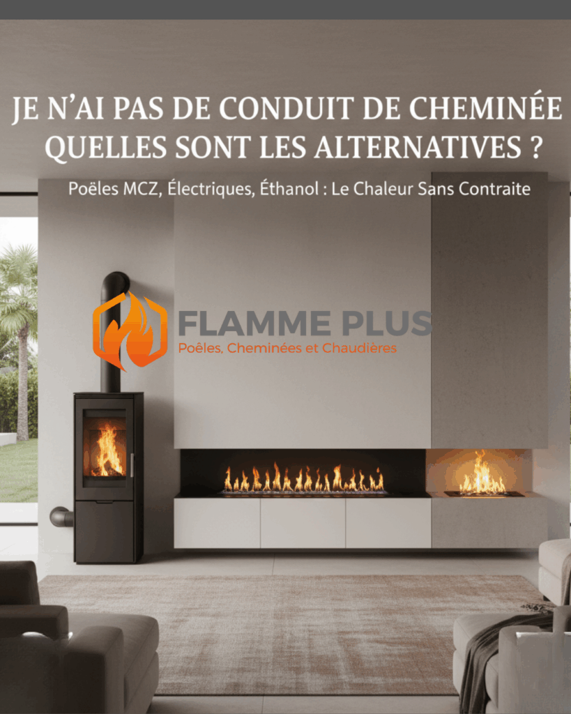 Chauffage sans conduit de cheminée .