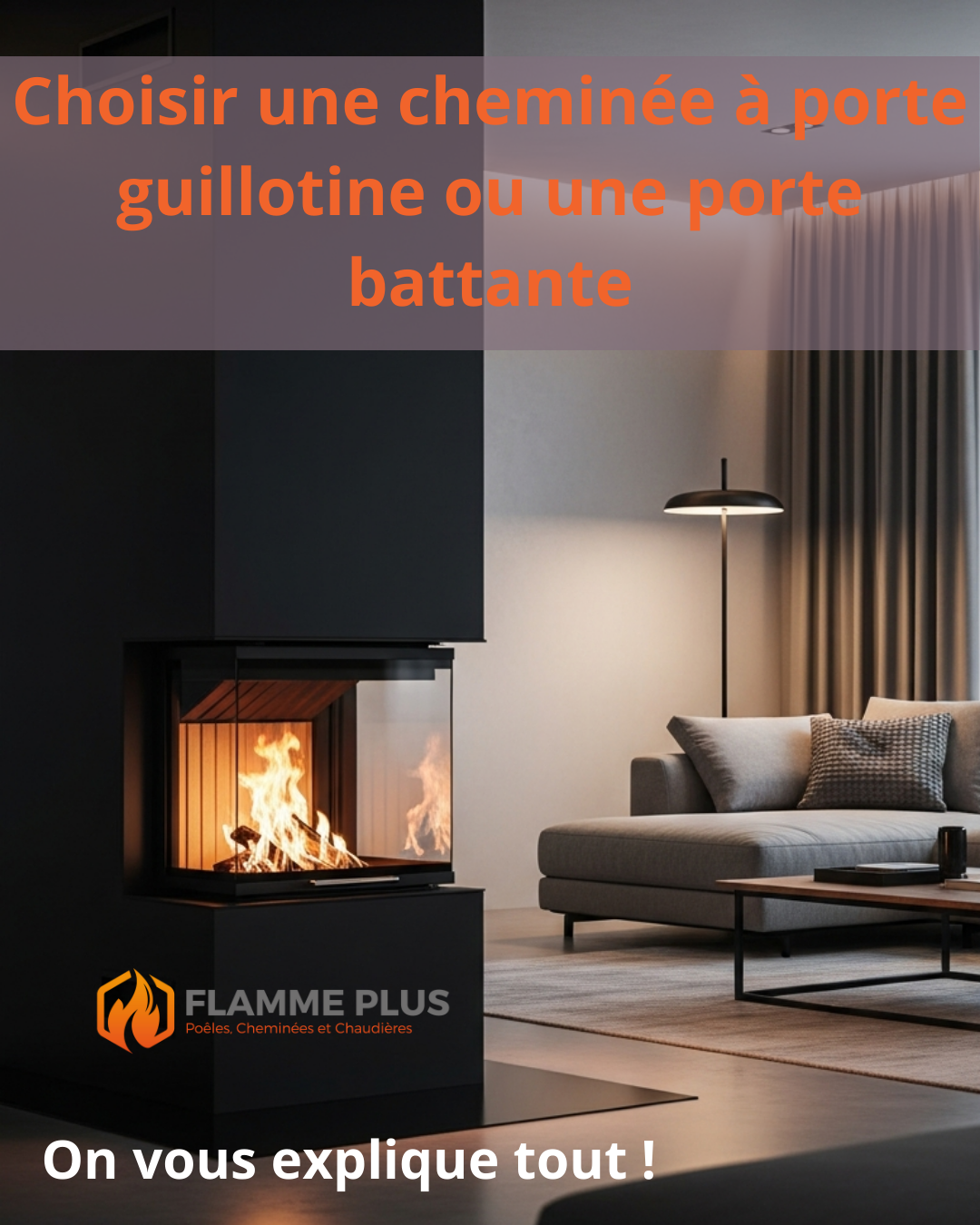 Une cheminée à porte guillotine